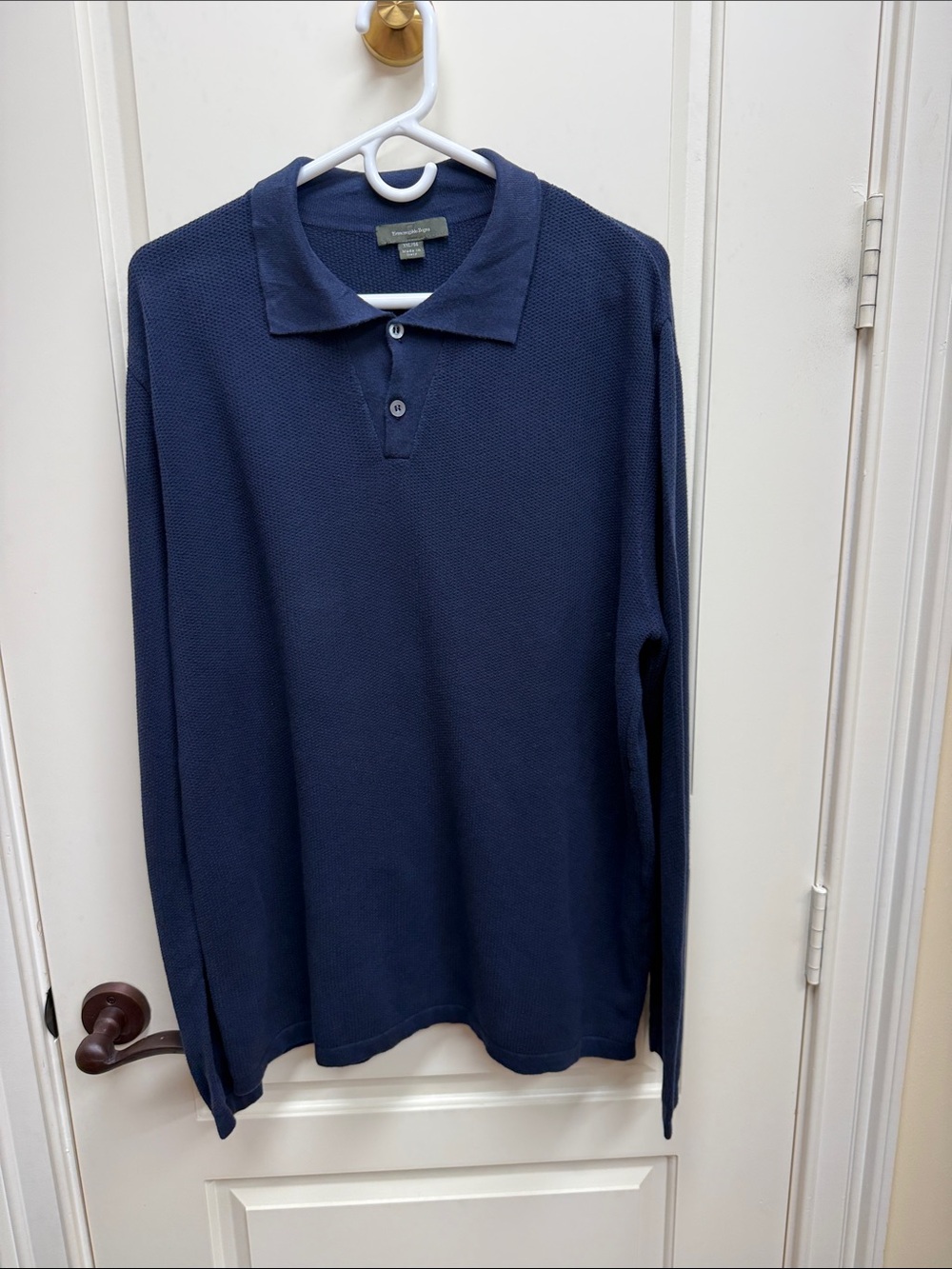 Ermenegildo Zegna Navy Long-Sleeve Polo